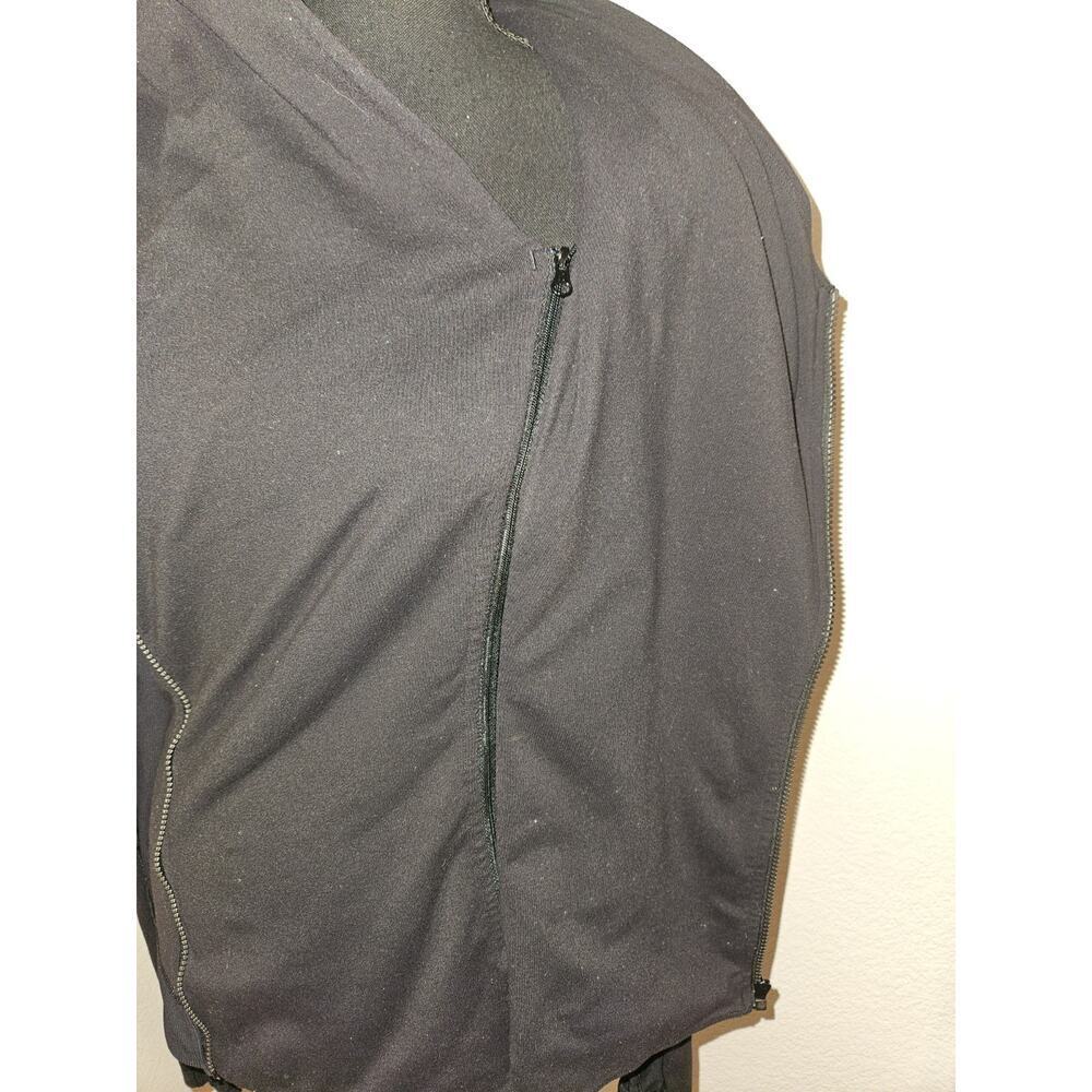 Lululemon Bhakti Yoga Wrap Jacket Size 8 Black Grey Stripe Zip Wrap Asymmetrical - Picture 10 of 11